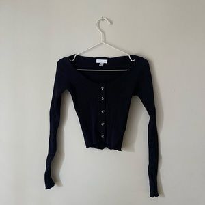 Topshop Ribbed Black Knit Sweater